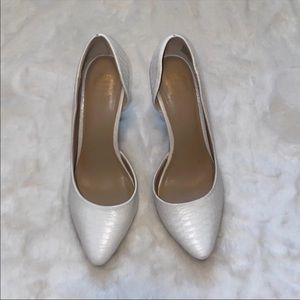 Juicy Couture Snakeskin White Heels